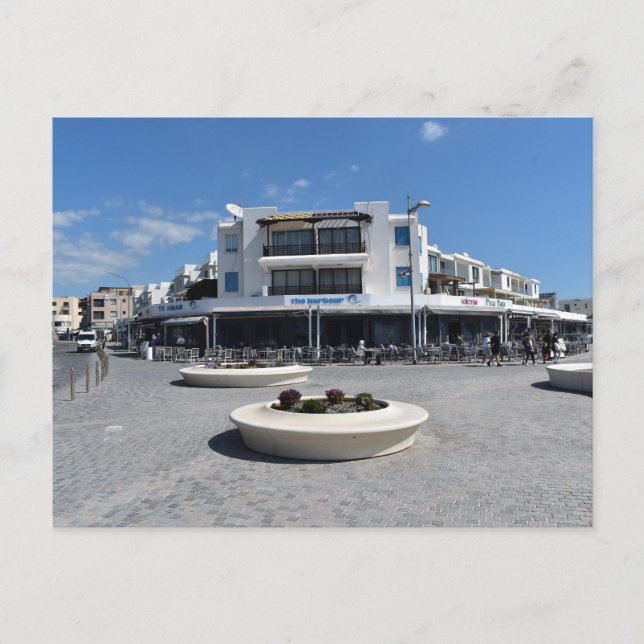The Harbour restaurant at Paphos Seafront, Cyprus Postcard (Front)