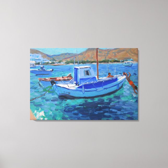 The harbour Tinos  2012 Canvas Print (Front)
