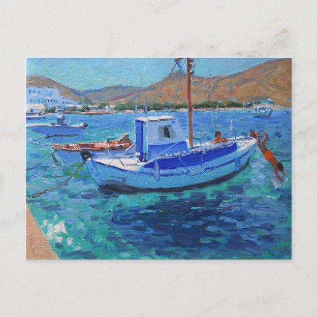 The harbour Tinos  2012 Postcard (Front)