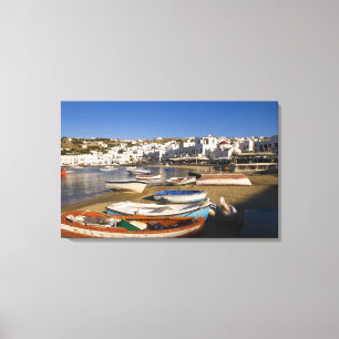 The harbour town with colourful fishing boats canvas print
