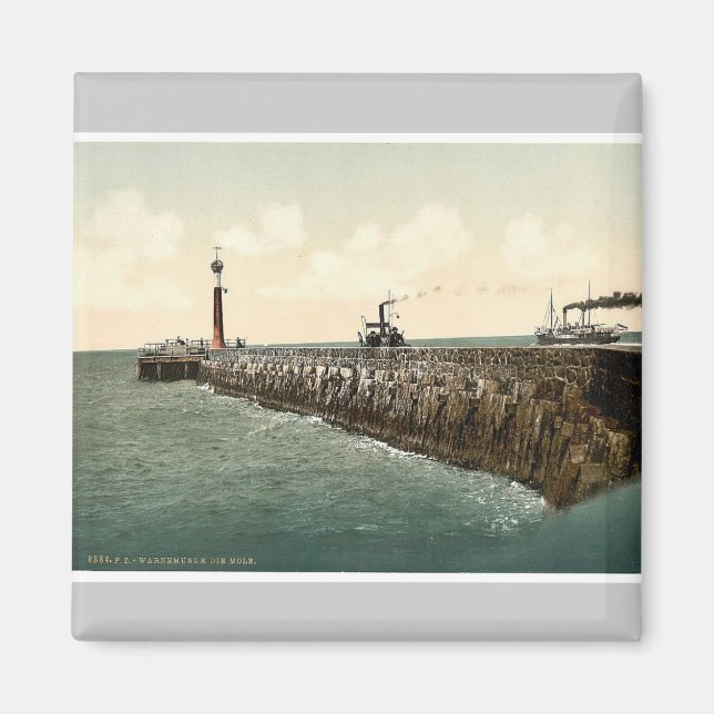 The harbour, Warnemunde, Rostock, Mecklenburg-Schw Magnet (Front)