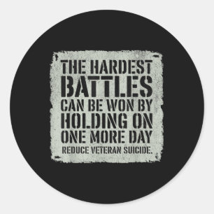 The Hardest Battles Can Be Won By Holding On One M Classic Round Sticker