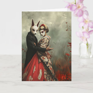 The Hare And The Geisha   Surreal Japanese Art Card