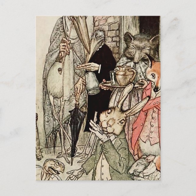 “The Hare and the Tortoise” by Arthur Rackham Postcard (Front)