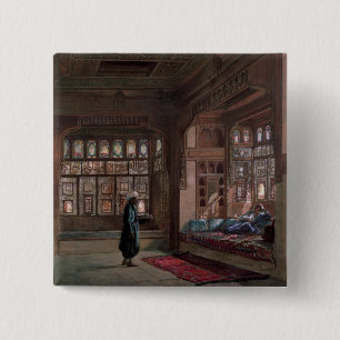 The Harem of Sheikh Sadat, Cairo, 1870 15 Cm Square Badge