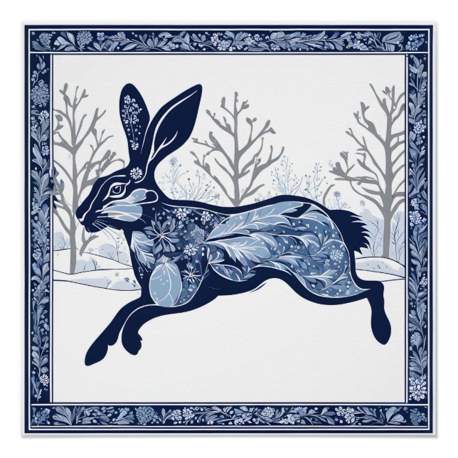 The Hares Winter's Whimsical Wandering Poster (Front)