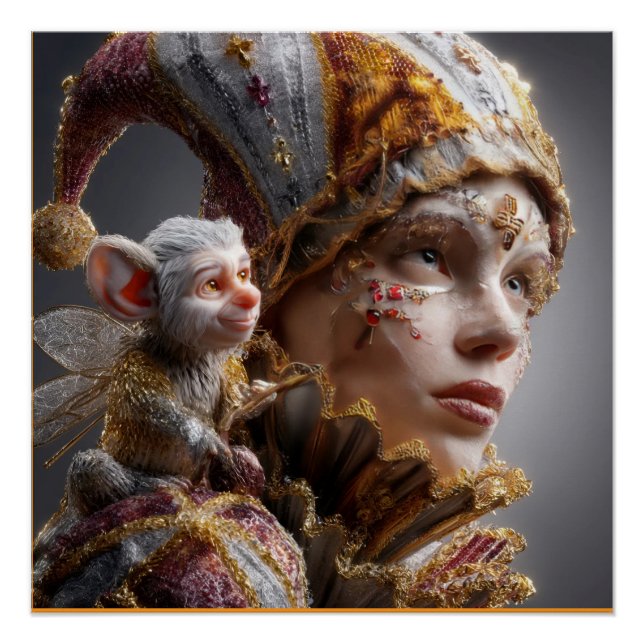 "The Harlequin Monkey with Magic Wings Poster (Front)