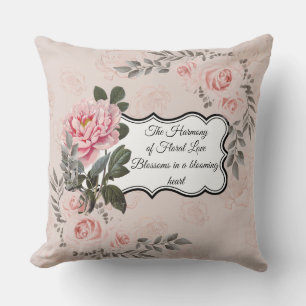 The Harmony of Floral Love Designer Rose Pillow