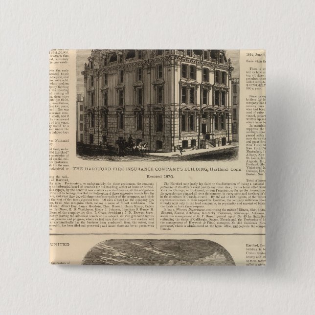 The Hartford Fire Insurance Company 15 Cm Square Badge (Front)