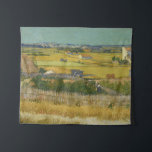 The Harvest by Vincent van Gogh Tapestry<br><div class="desc">Vincent van Gogh created "The Harvest" in 1888 while at Arles and considered the work one of his most successful pieces. The medium he used for the work is oil on canvas. The original work is on display at van Gogh Museum in Amsterdam.</div>