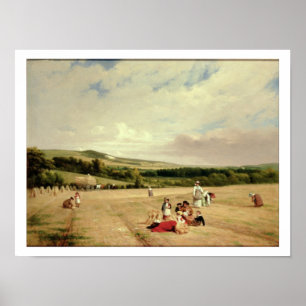The Harvest Field (oil on canvas) Poster