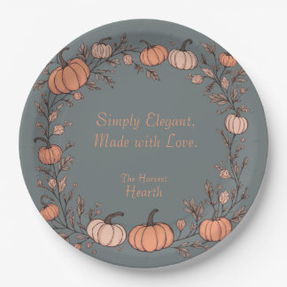 The Harvest Hearth (Grey) Paper Plate