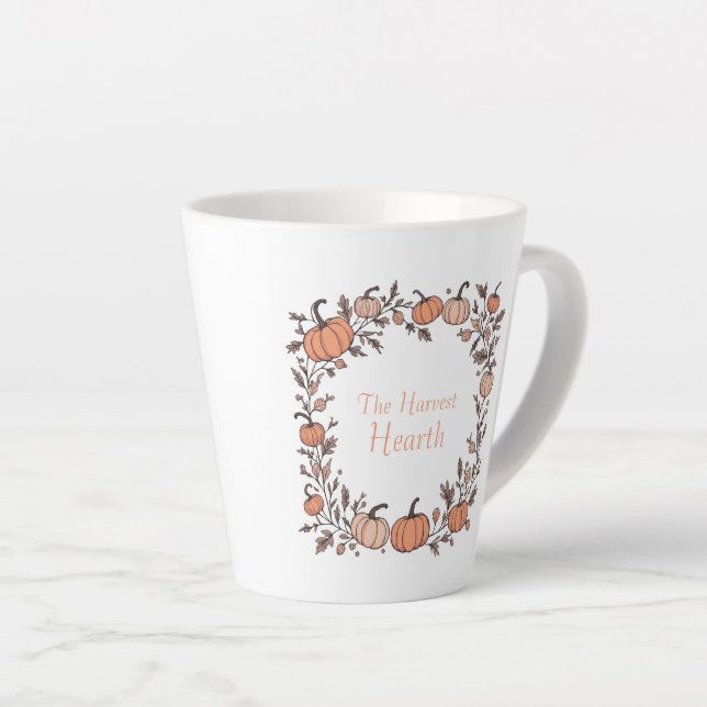 The Harvest Hearth Latte Mug (Right Angle)
