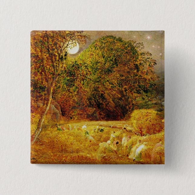 The Harvest Moon, 1833 (oil on paper laid on panel 15 Cm Square Badge (Front)
