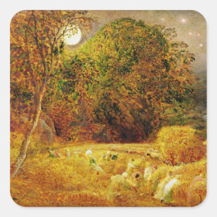 The Harvest Moon, 1833 (oil on paper laid on panel Square Sticker