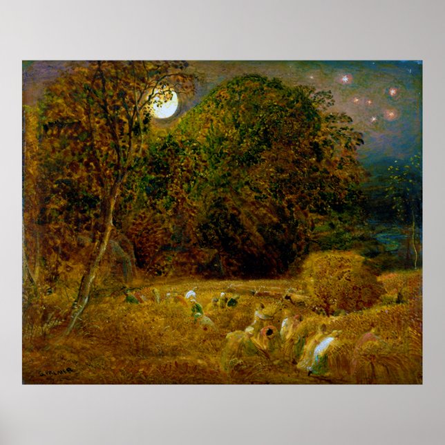 The Harvest Moon by Samuel Palmer (1833) Poster (Front)