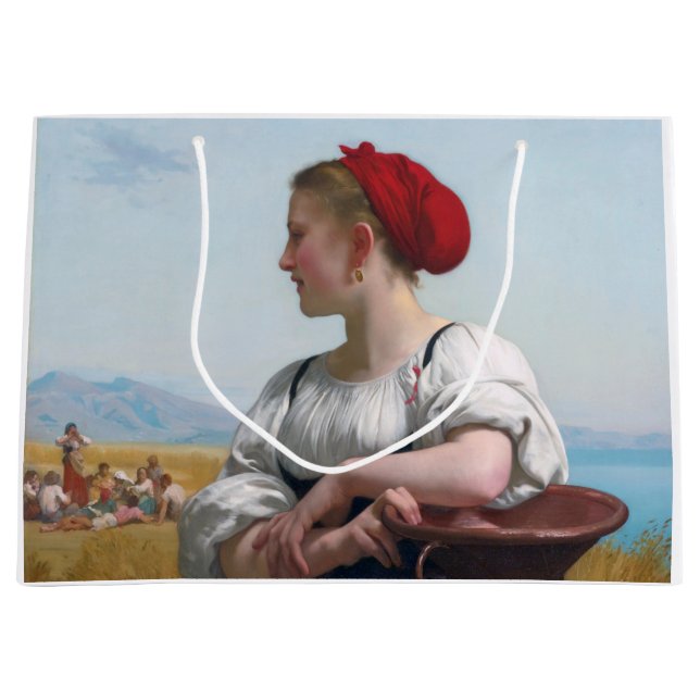 The Harvester, Bouguereau Large Gift Bag (Front)