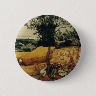The Harvesters by Pieter Brueghel the Elder 6 Cm Round Badge