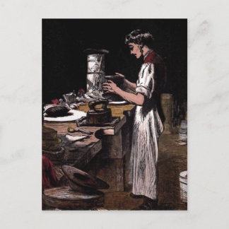 "The Hatmaker" Vintage Illustration Postcard