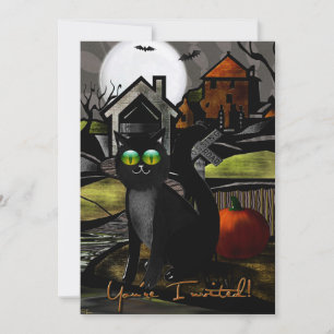 The Haunted Hills Folk Art HALLOWEEN Invitation