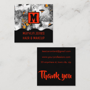 THE HAUNTED HOUSE HALLOWEEN  SQUARE BUSINESS CARD