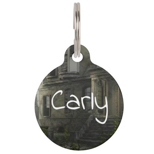 Image of the haunted house Pet Id Tag