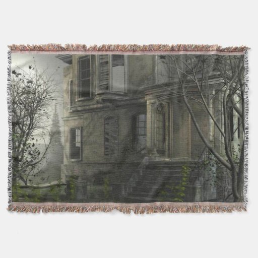 Image of the haunted house Throw Blanket