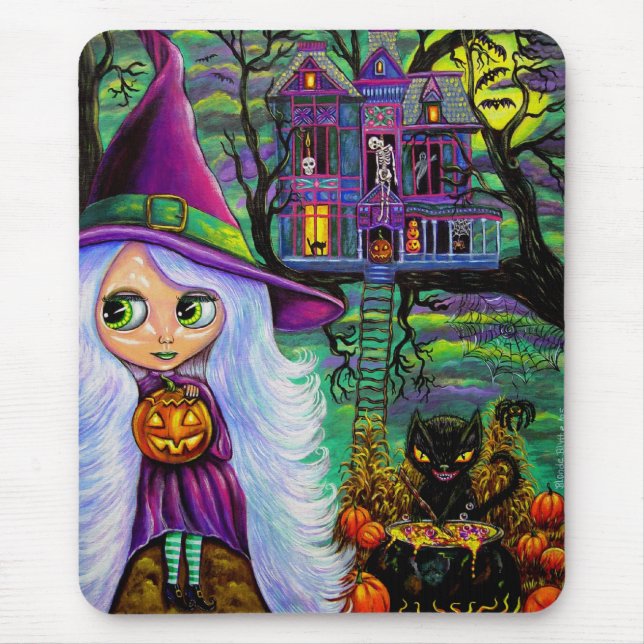 The Haunted Treehouse Halloween Mousepad (Front)