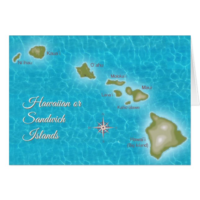 The Hawaiian Islands Greeting Card (Front Horizontal)
