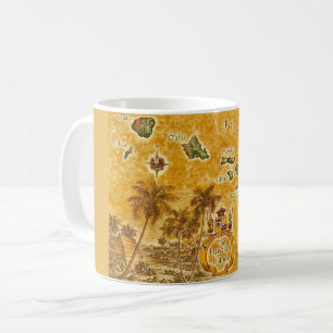 The Hawaiian Islands Vintage Map Coffee Mug