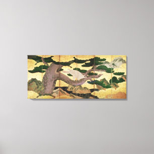 The Hawks in the Pines, 6 panel folding screen Canvas Print