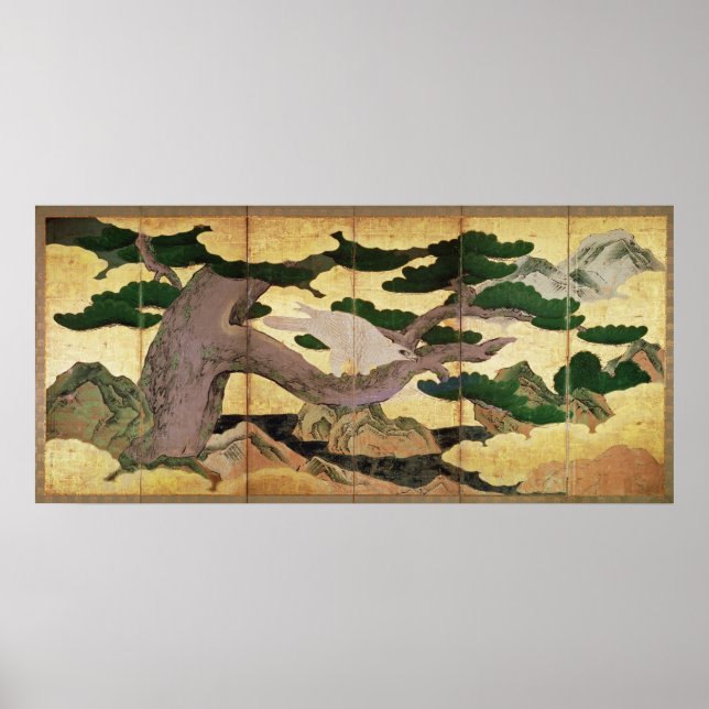 The Hawks in the Pines, 6 panel folding screen Poster (Front)
