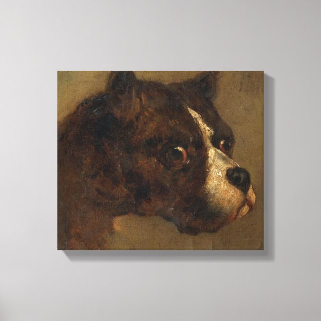 The Head of a Bulldog (by Théodore Géricault) Canvas Print (Front)