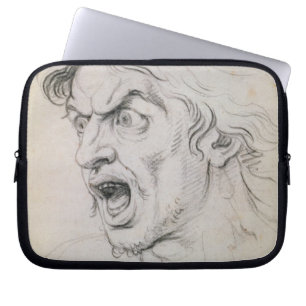 The head of a man screaming in terror, a study for laptop sleeve
