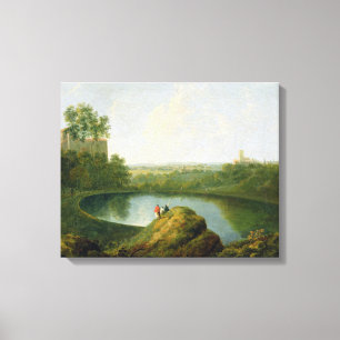 The Head of Lake Nemi (oil on canvas) Canvas Print