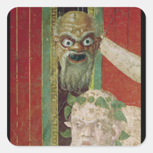 The Head of the Elderly Silenus Square Sticker