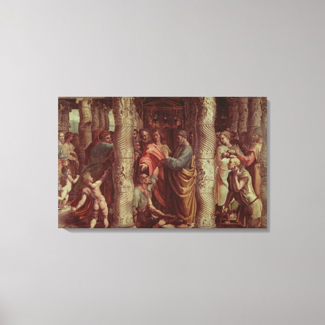 The Healing of the Lame Man (cartoon for the Sisti Canvas Print (Front)