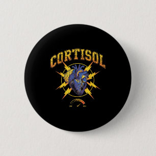 The health effects of high cortisol levels 6 cm round badge