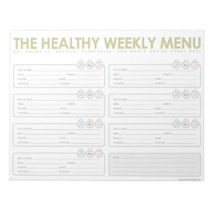 The Healthy Weekly Menu Notepad