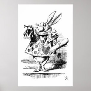 The Hearld - Rabbit, Alice's AdveWonderland 1865 Poster