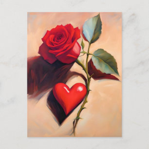 The Heart and The Rose - Romantic Love OWN ART Postcard