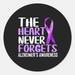 The Heart Never Forgets Heimerheimer´s Awareness Classic Round Sticker