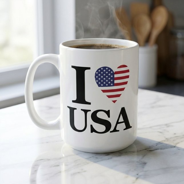 The "Heart of America" Coffee Mug (Start Every Day With A Warm Mug Of Patriotism.)