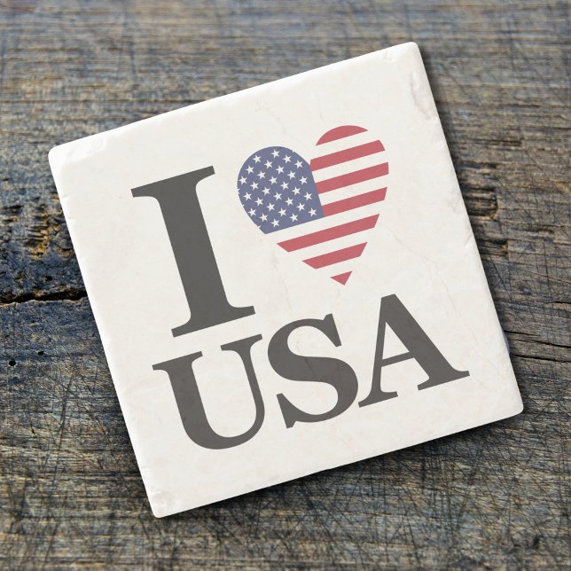 The "Heart of America" Tumbled Stone Coaster (Set Your Pride in Stone.)