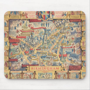 The Heart of Birmingham, England Map Mouse Mat