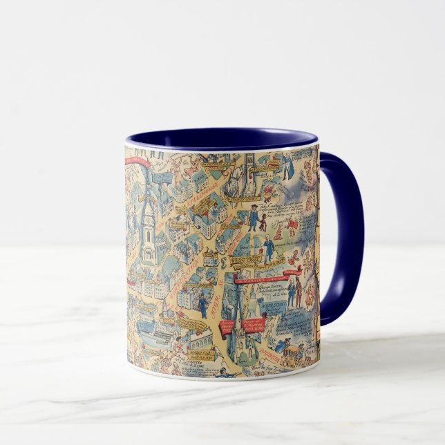 The Heart of Birmingham, England Map Mug (Front Right)
