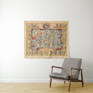 The Heart of Birmingham, England Map Tapestry