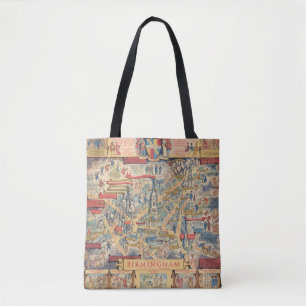 The Heart of Birmingham, England Map Tote Bag