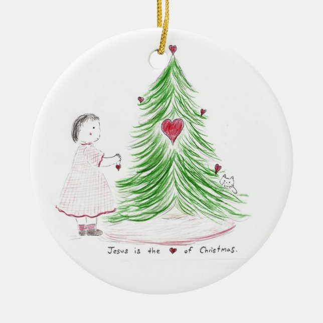 The_heart_of_christmas Ceramic Tree Decoration (Front)