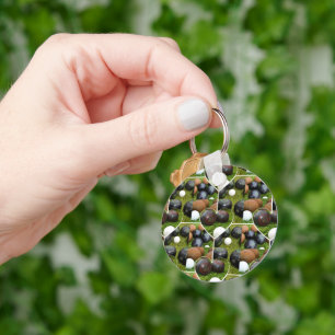 The Heart of Lawn Bowls: A Vintage Photo Collage Key Ring